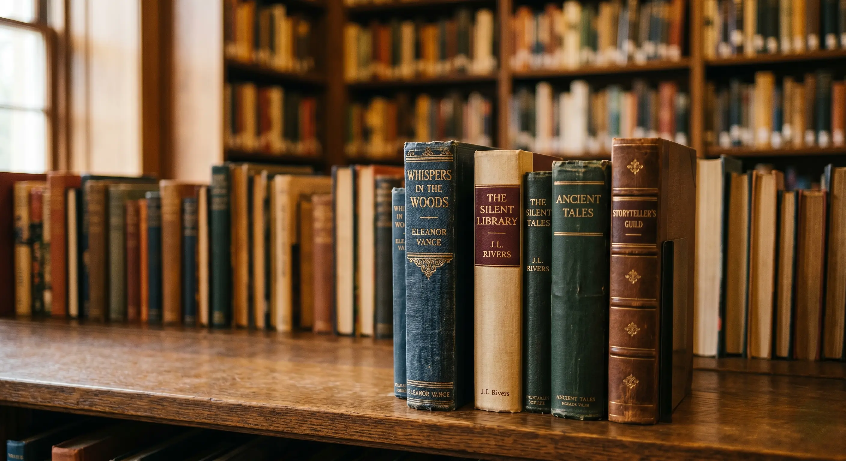 Blurred library bookshelves representing academic research and student life